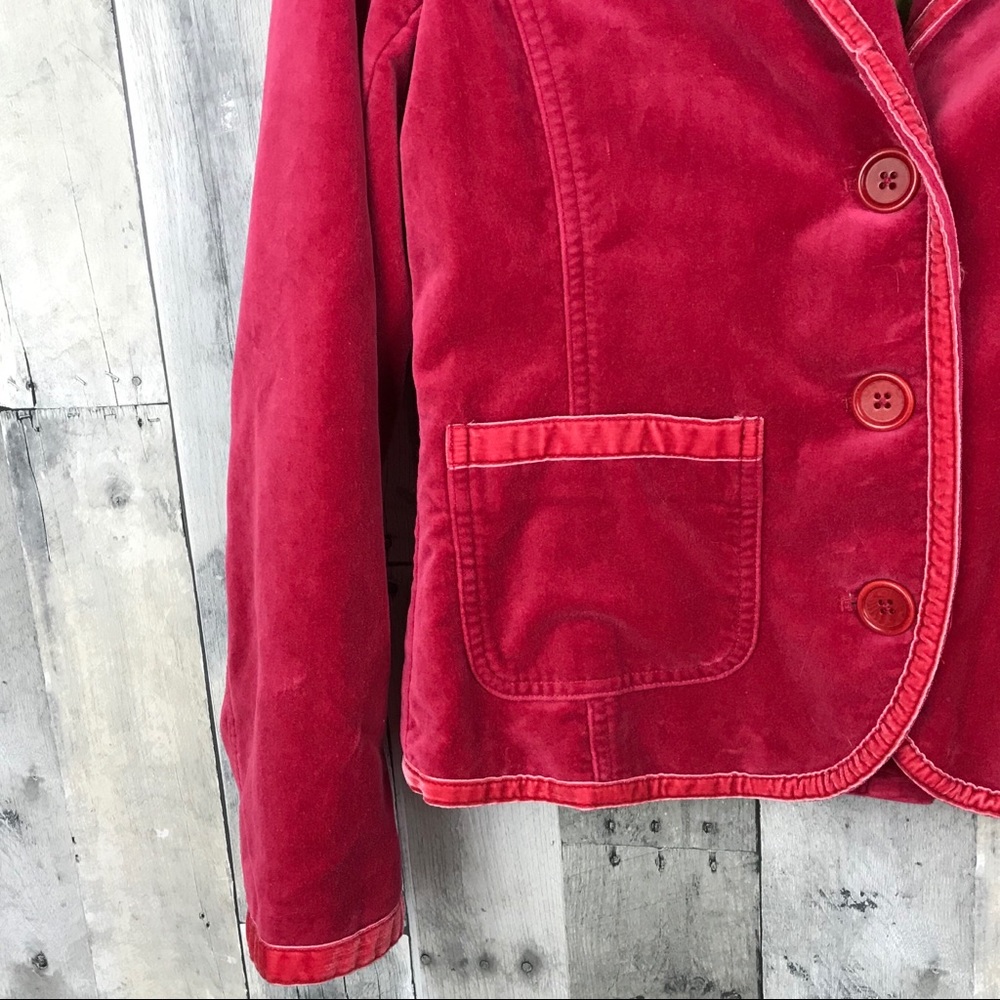 Boden Bright Pink Trim Velvet Blazer Size 12 NWT - Picture 3 of 8